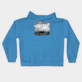 Night Fishing - Grey Night Kids Hoodie